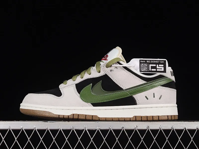 All categories Nk SB Dunk series Nk SB Dunk Low low-top sneakers Nk SB Dunk Low "85" black, gray and green double hook SB low-top sports and leisure sneakers DO9457-124